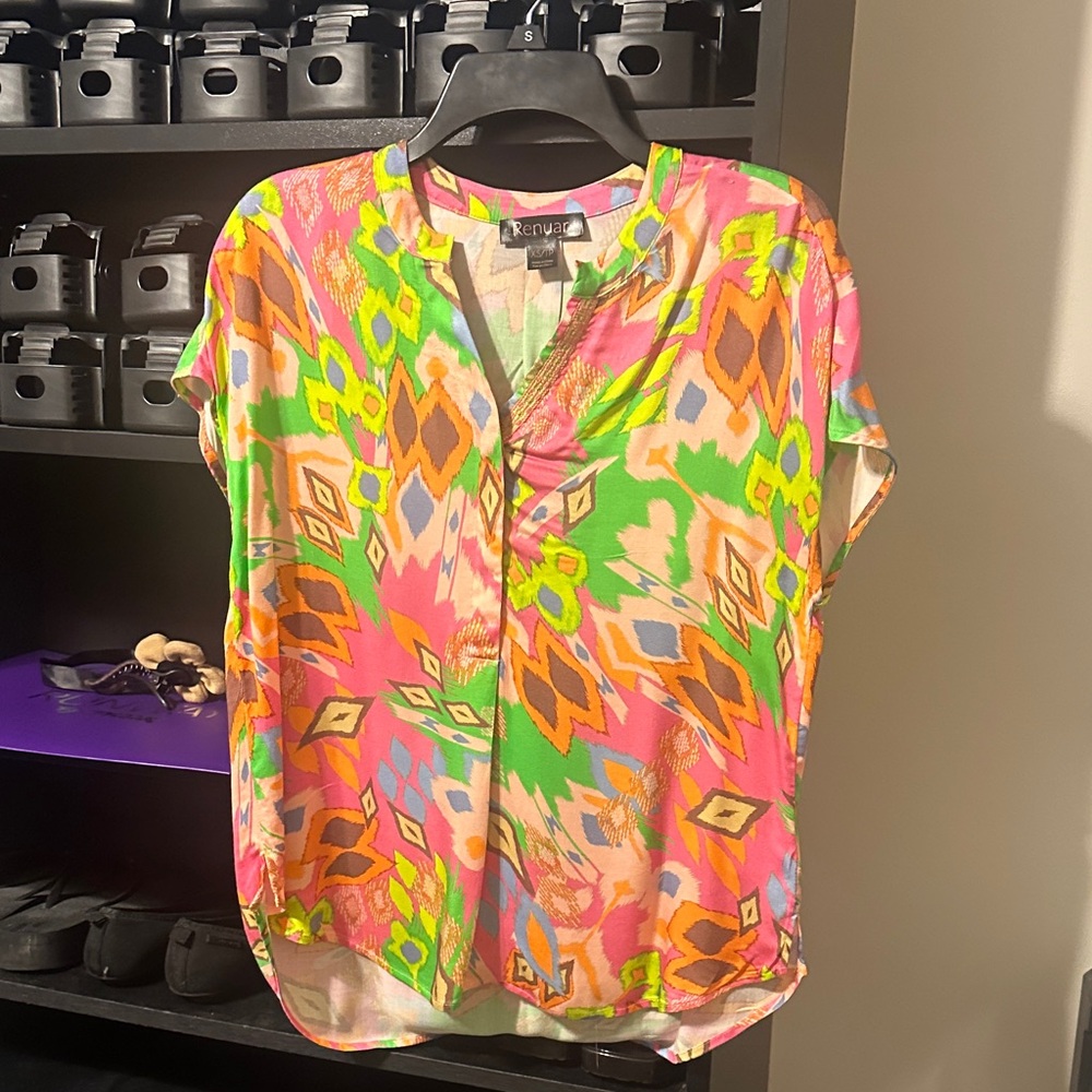 Renuar Multicolor Geometric Blouse